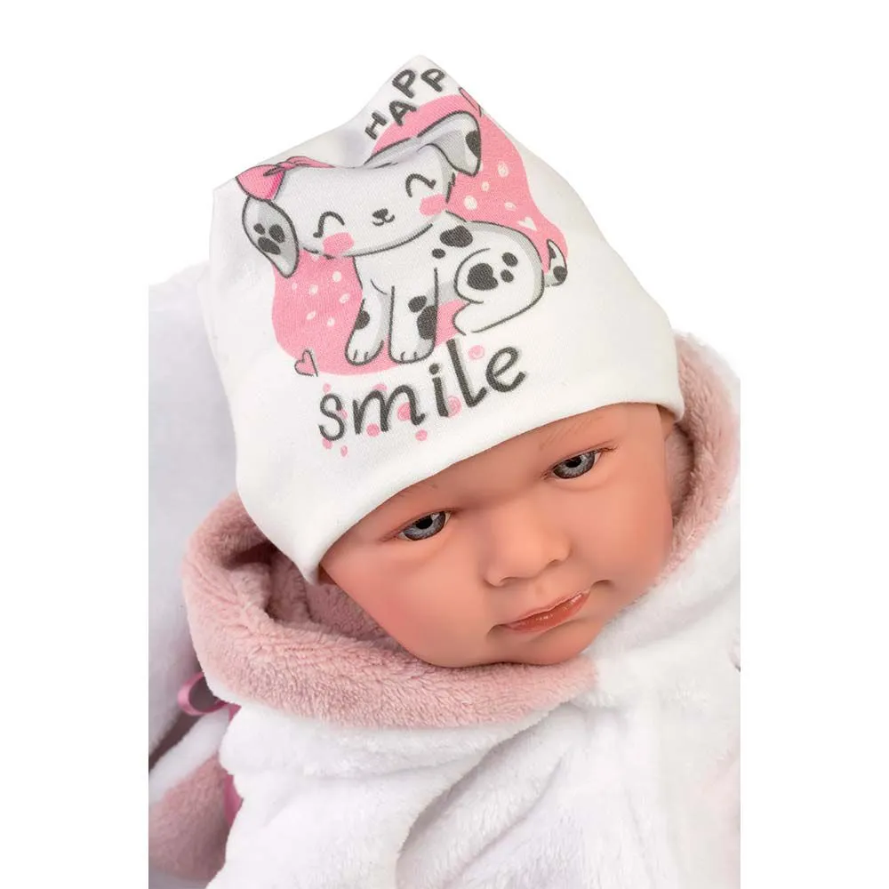 Llorens - Baby Girl Doll With Clothing, Accessories & Crying Mechanism: Mimi with Carrycot 42cm