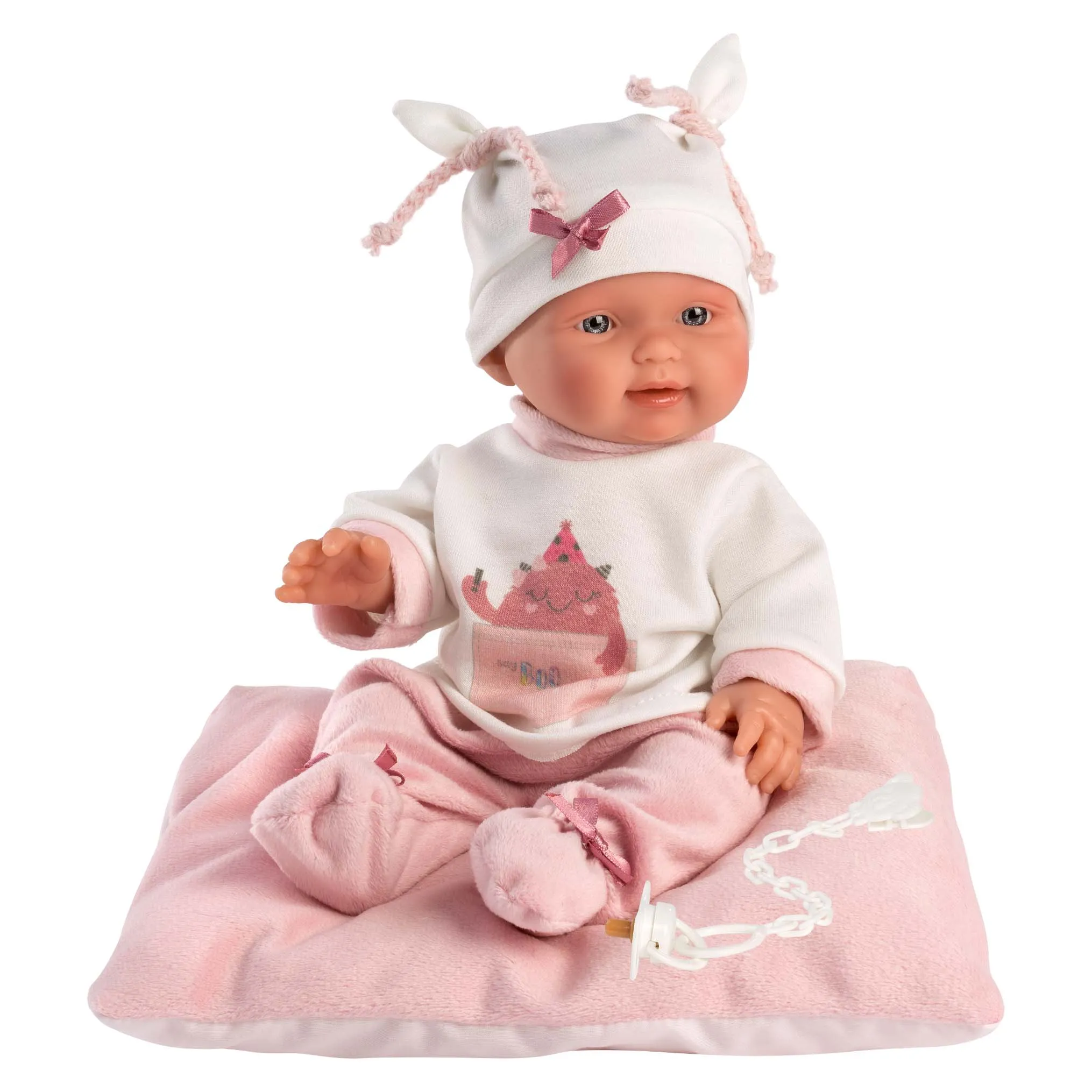 Llorens - Baby Girl Doll with Cushion, Clothing & Accessories: Bebita 26cm