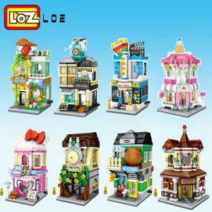 LOZ Building Blocks City View Scene Coffee Shop Retail Store Architectures model  Assembly Toy Christmas Gift for Children