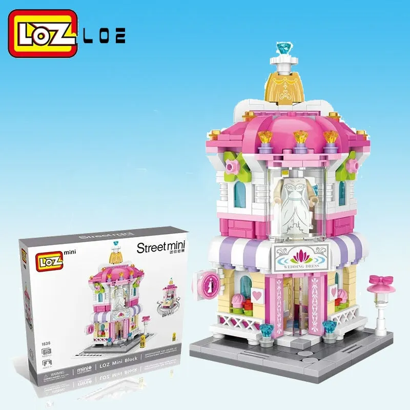 LOZ Building Blocks City View Scene Coffee Shop Retail Store Architectures model  Assembly Toy Christmas Gift for Children