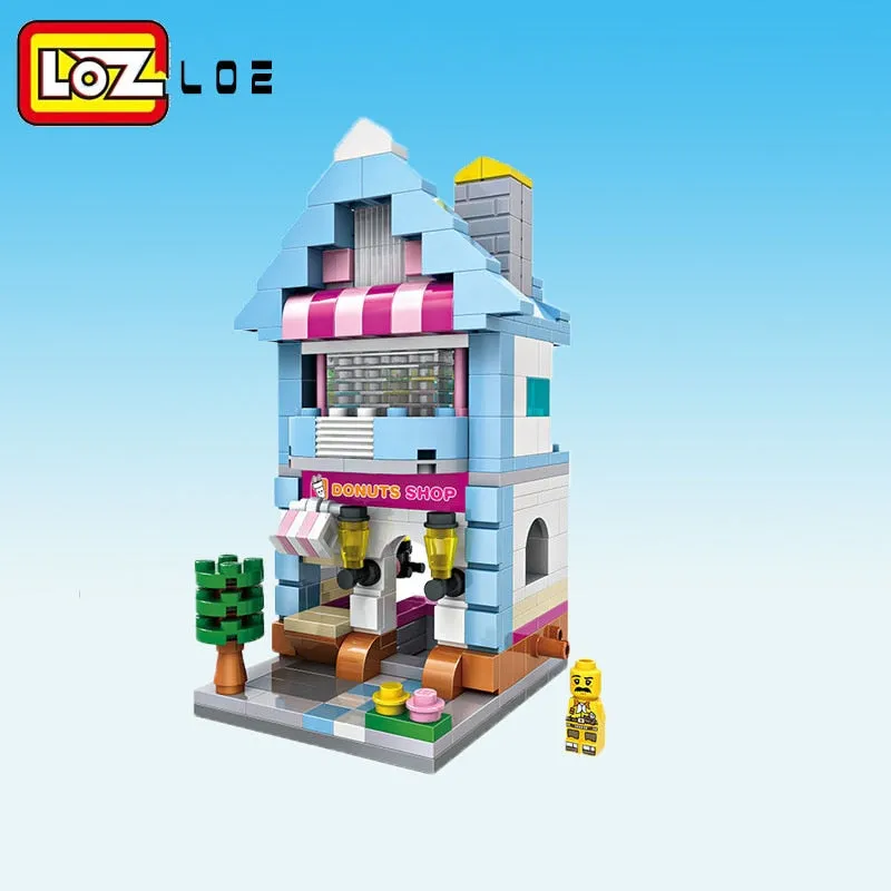 LOZ Building Blocks City View Scene Coffee Shop Retail Store Architectures model  Assembly Toy Christmas Gift for Children