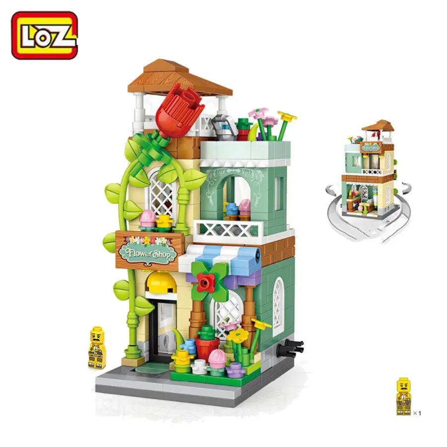 LOZ Building Blocks City View Scene Coffee Shop Retail Store Architectures model  Assembly Toy Christmas Gift for Children