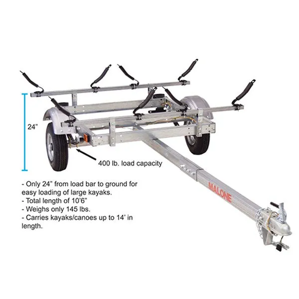 Malone EcoLight 2 Boat Kayak Trailer Package