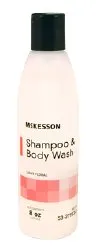 McKesson Rinse-Free Shampoo and Body Wash, 8 oz Bottle