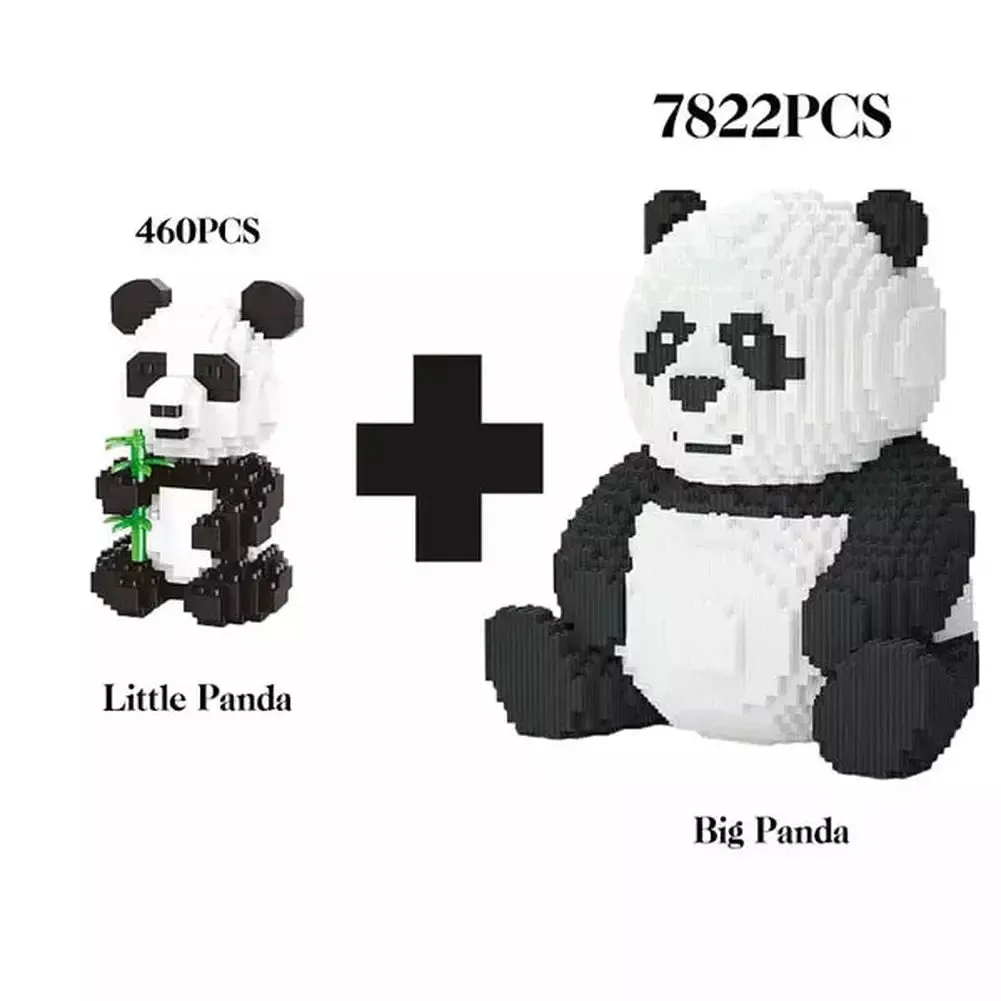MOC NON  7822pcs Creative DIY Animal Cute Panda Mini Diamond Building Blocks Educational Boy toys  3D Model Bricks