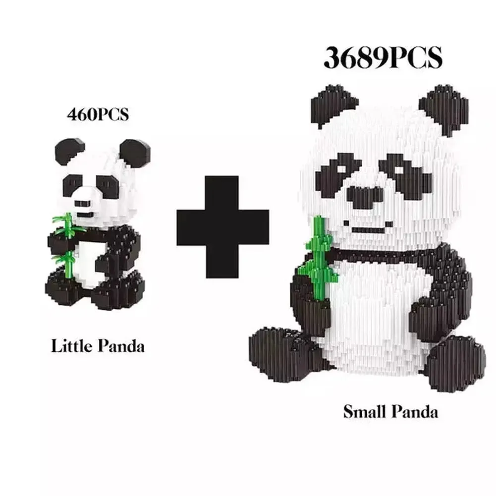 MOC NON  7822pcs Creative DIY Animal Cute Panda Mini Diamond Building Blocks Educational Boy toys  3D Model Bricks