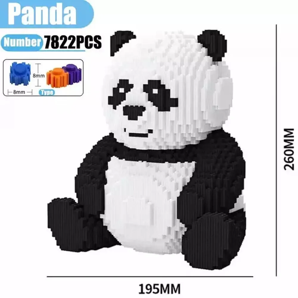 MOC NON  7822pcs Creative DIY Animal Cute Panda Mini Diamond Building Blocks Educational Boy toys  3D Model Bricks