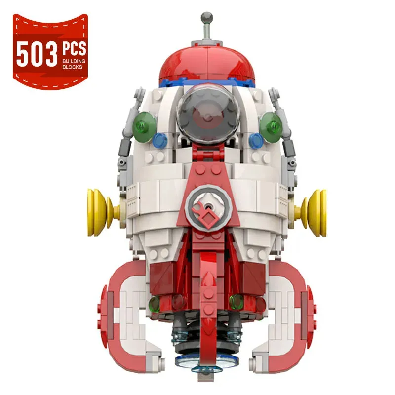 Moc Pikmined S.S. Dolphin Ship Rocket Building Block Set Anime Cartoon Space Rocket Freight Aircraft Brick Toys Xmas Gifts