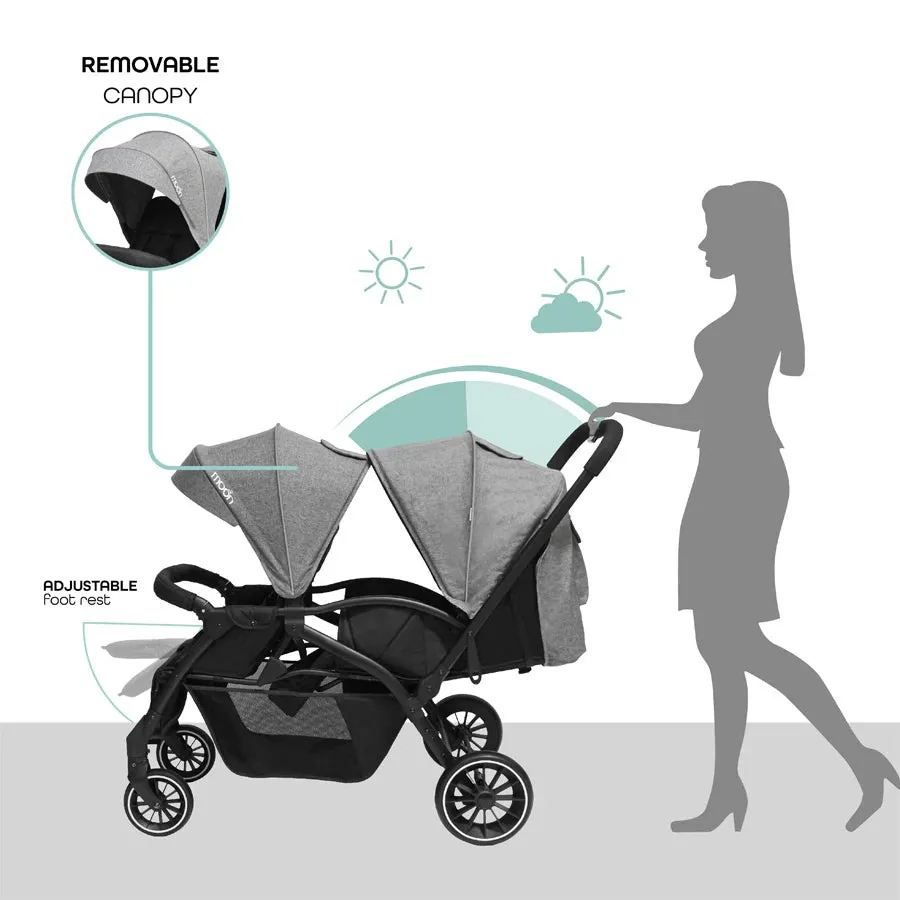 Moon Dois Twin Stroller (Grey)