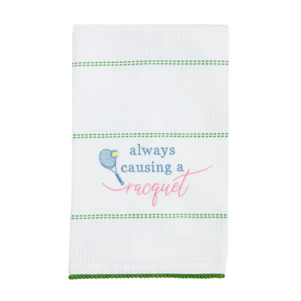 Mud Pie Tennis Embroidery Towels