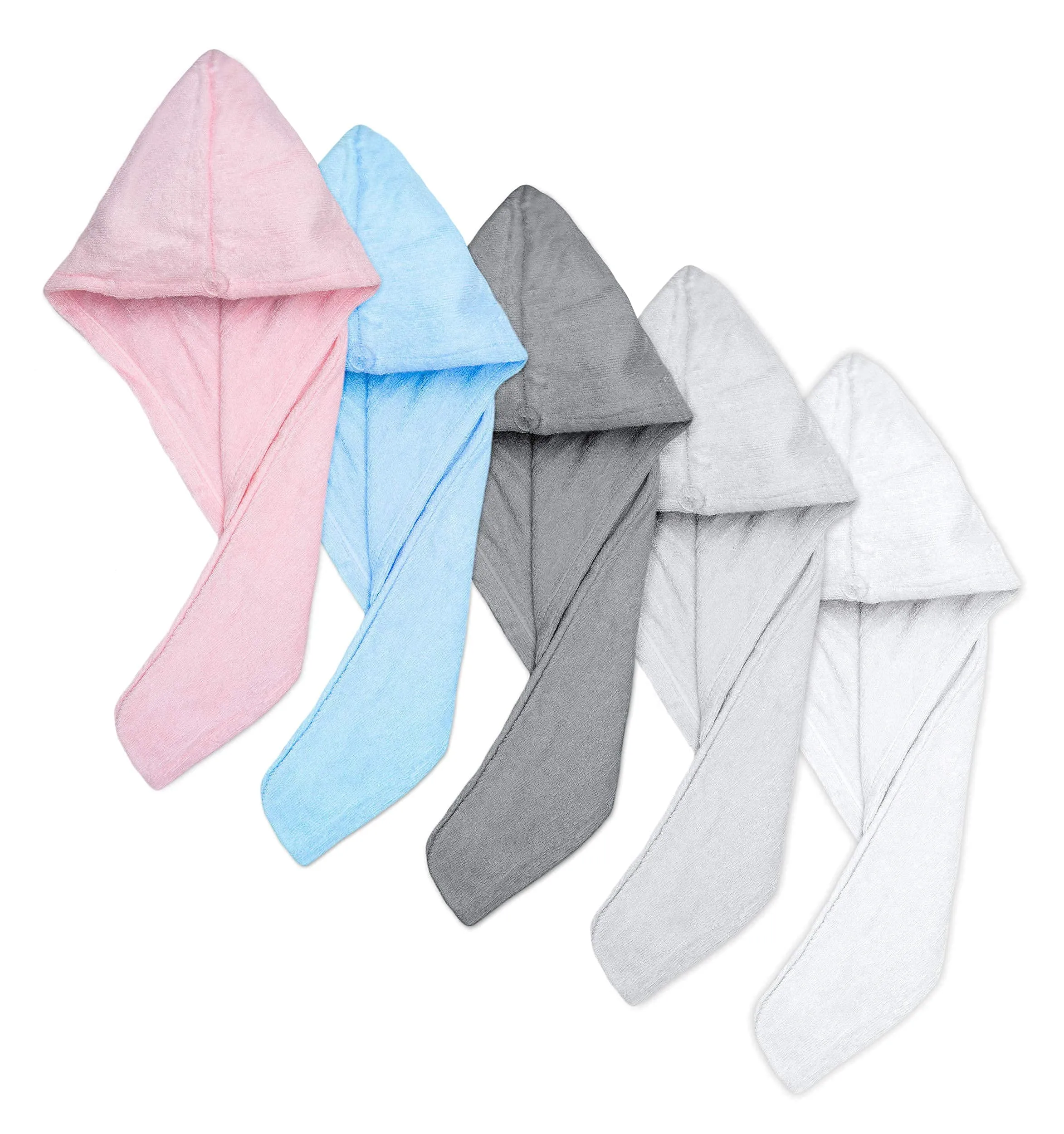Mush Bamboo Ultra Soft & Absorbent Hair Wrap Towel (Light Grey,1) 500 GSM