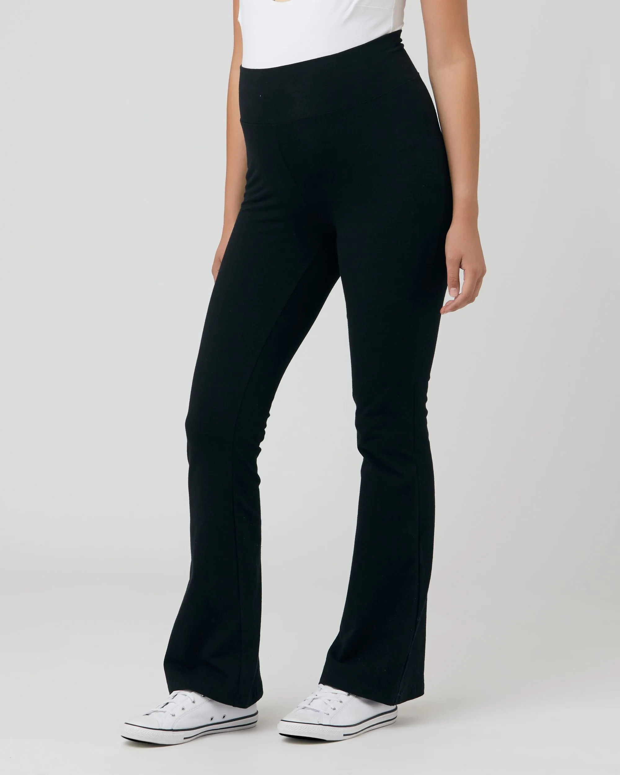 Organic Jersey Flare Pant Black