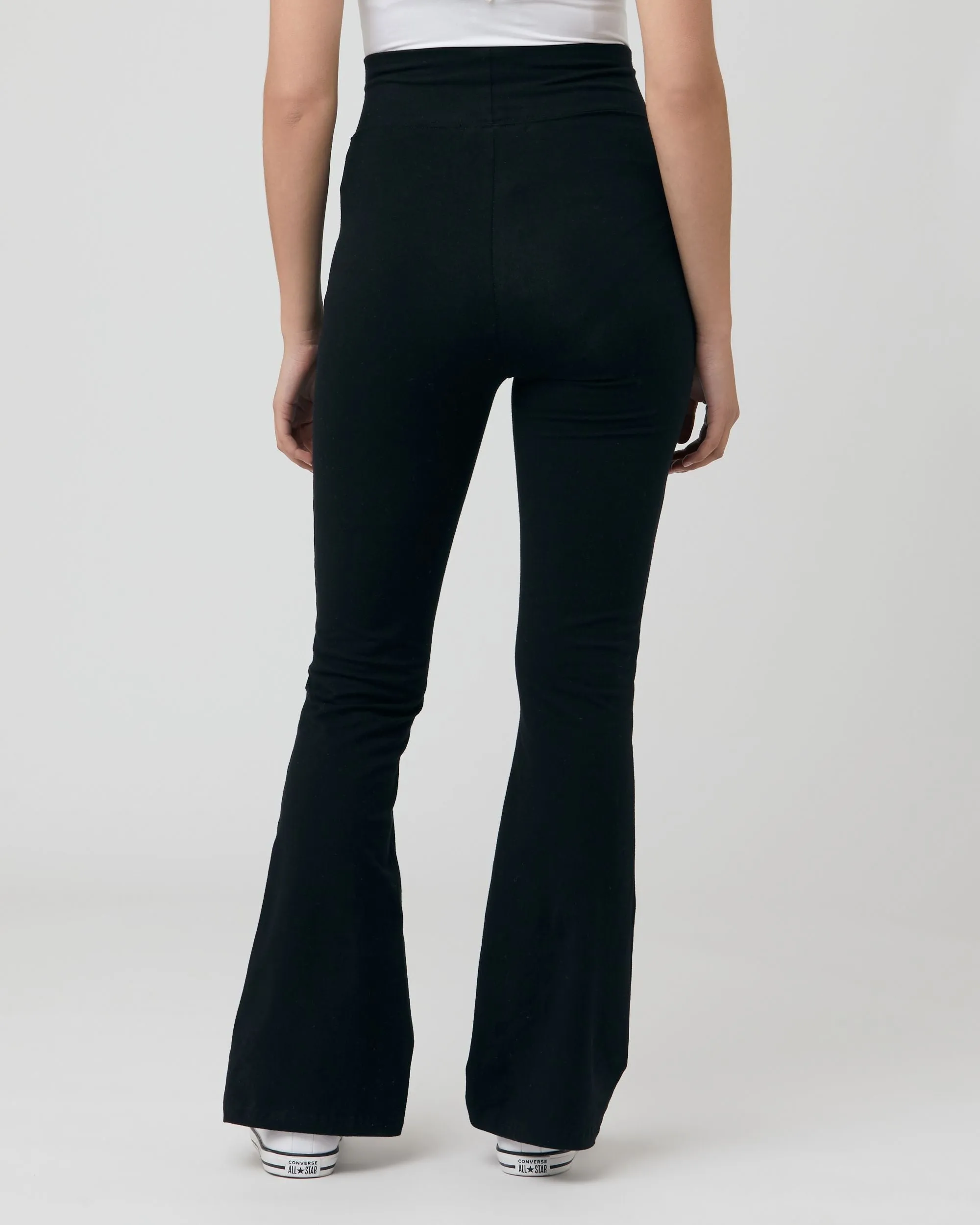 Organic Jersey Flare Pant Black
