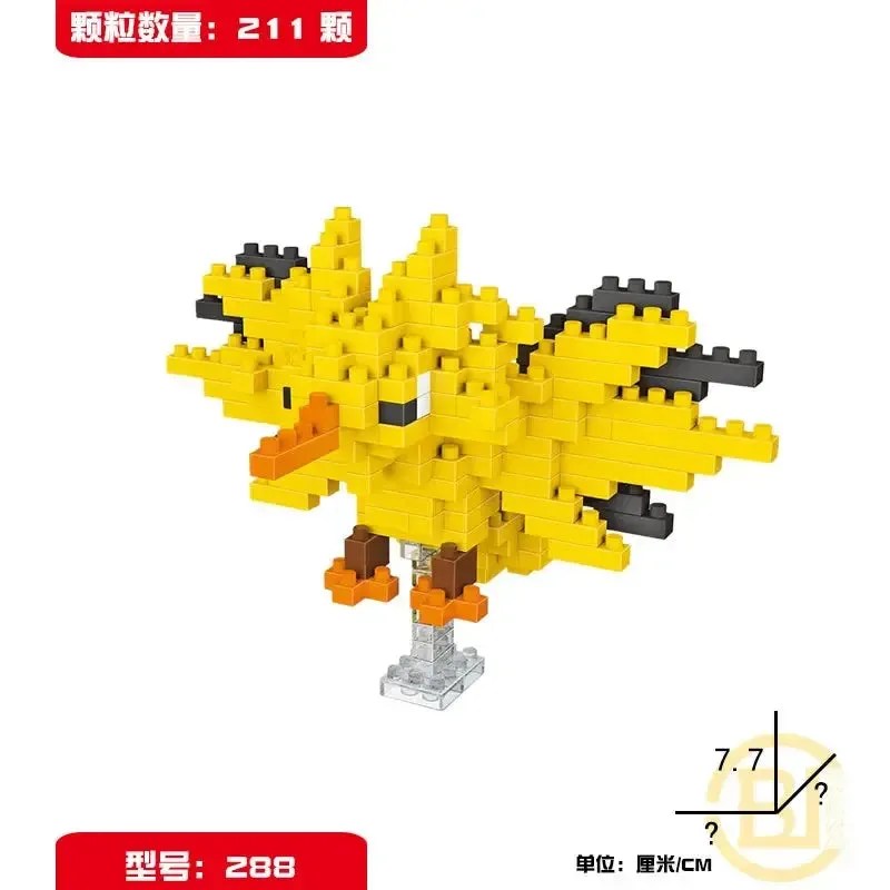 Pokémon Blocks: Small Cartoon Mini Building Blocks featuring Pikachu, Charizard, Eevee, Mewtwo - Anime Assembled Action Model Dolls Toys.
