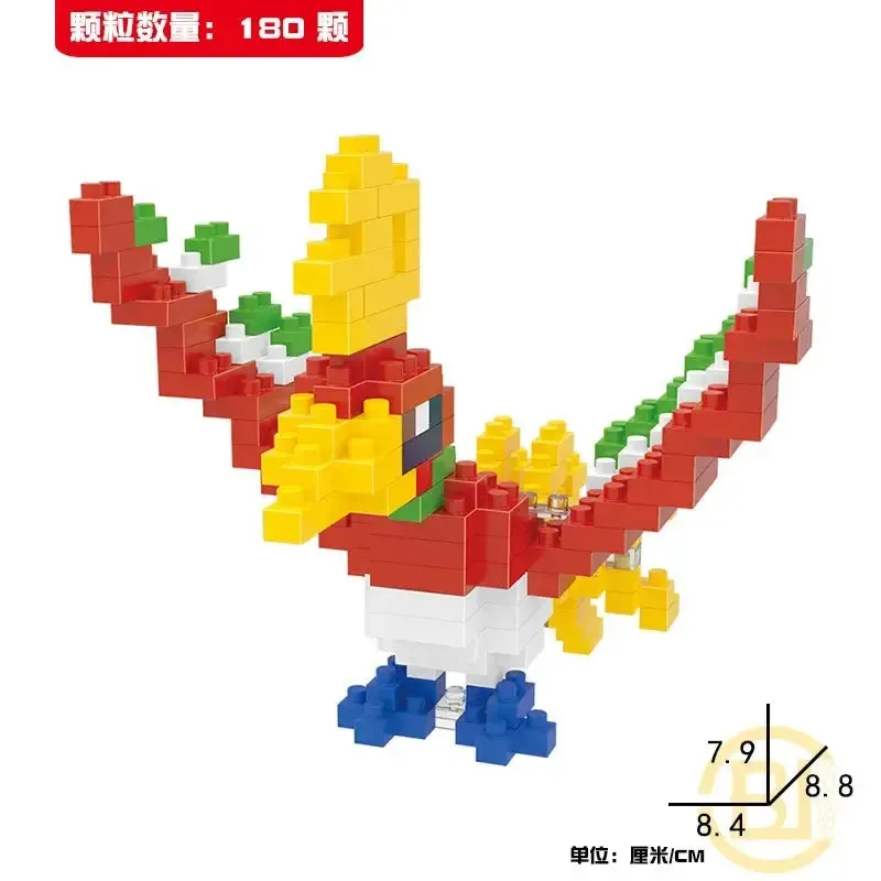 Pokémon Blocks: Small Cartoon Mini Building Blocks featuring Pikachu, Charizard, Eevee, Mewtwo - Anime Assembled Action Model Dolls Toys.