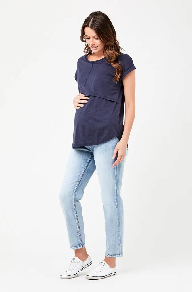 'Richie' Nursing Tee - Indigo