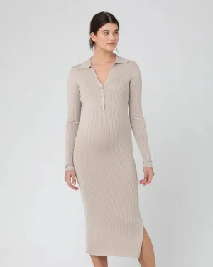 Sammy Knit Polo Dress Stone