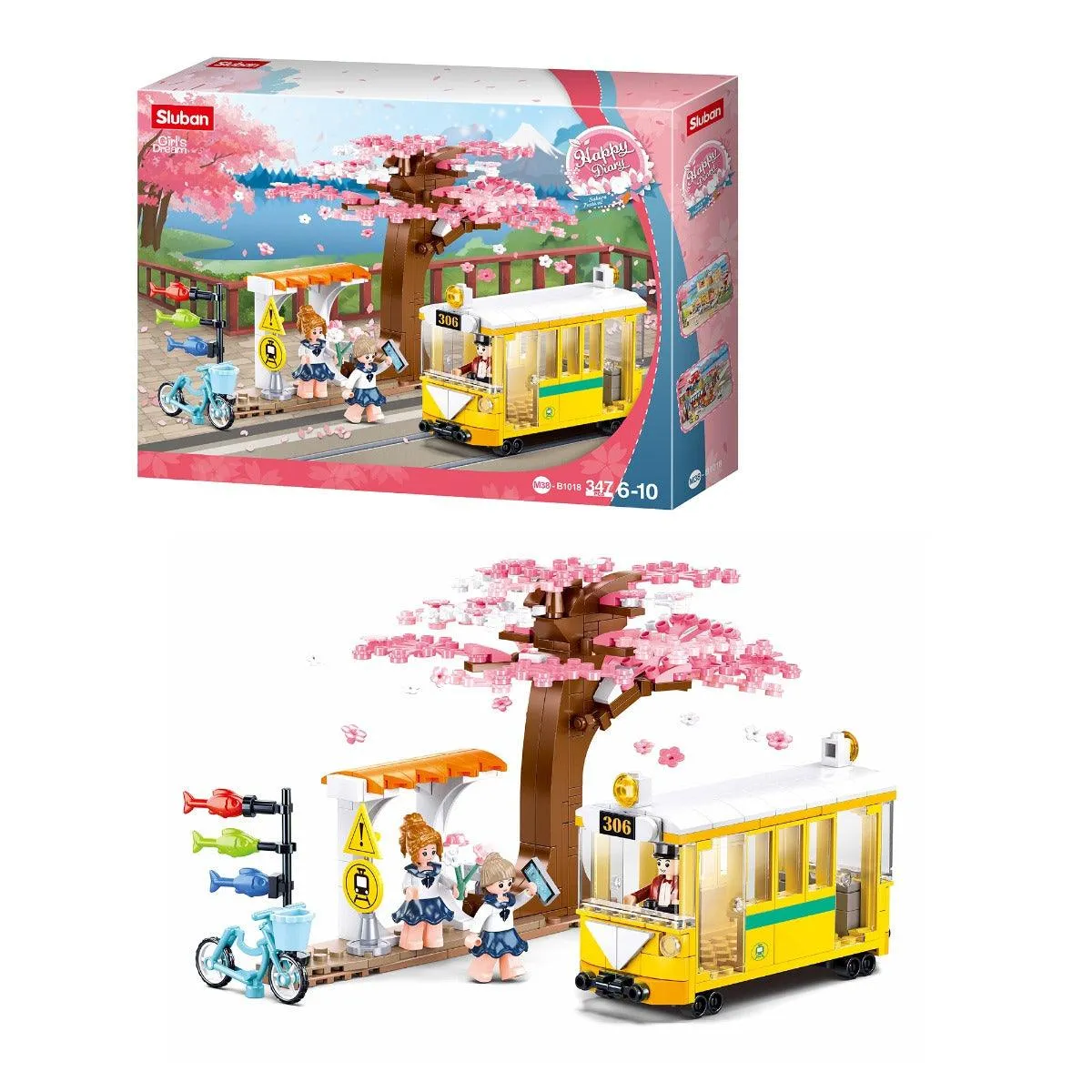 Sluban Happy Diary-Downtown Tram Building Blocks For Ages 6 