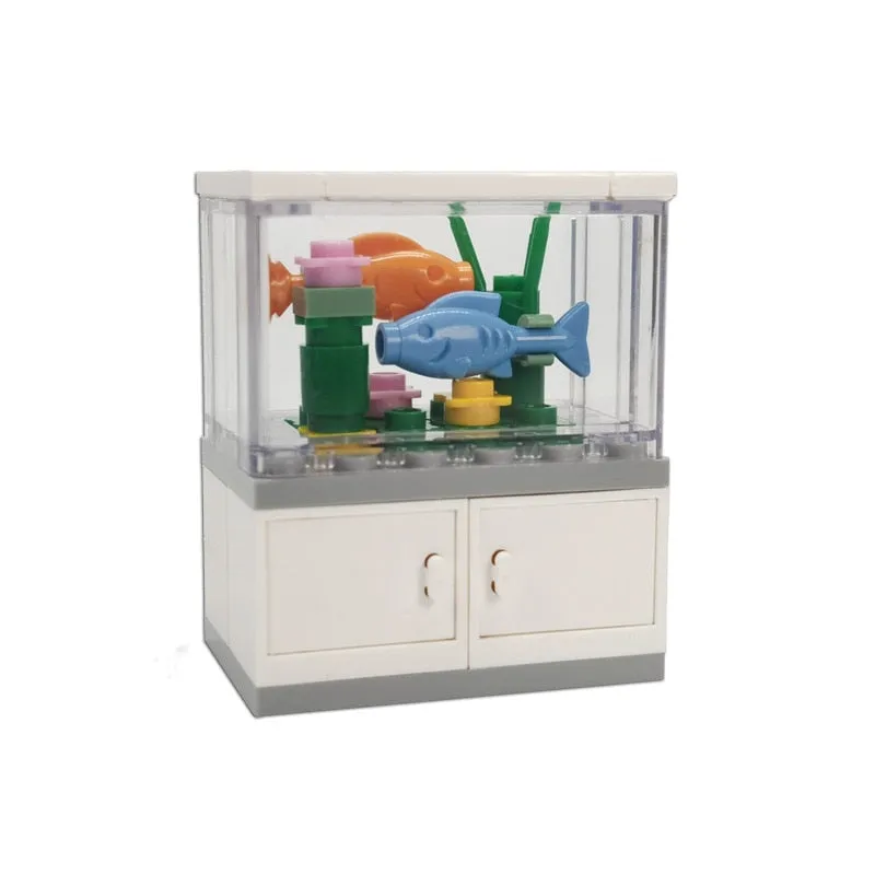 Small Particle Building Block Fish Tropical Animals Tank Compatible MOC DIY Mininatures Model Creative Gift Bricks Kid Toys