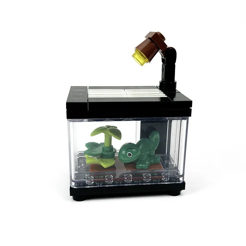 Small Particle Building Block Fish Tropical Animals Tank Compatible MOC DIY Mininatures Model Creative Gift Bricks Kid Toys