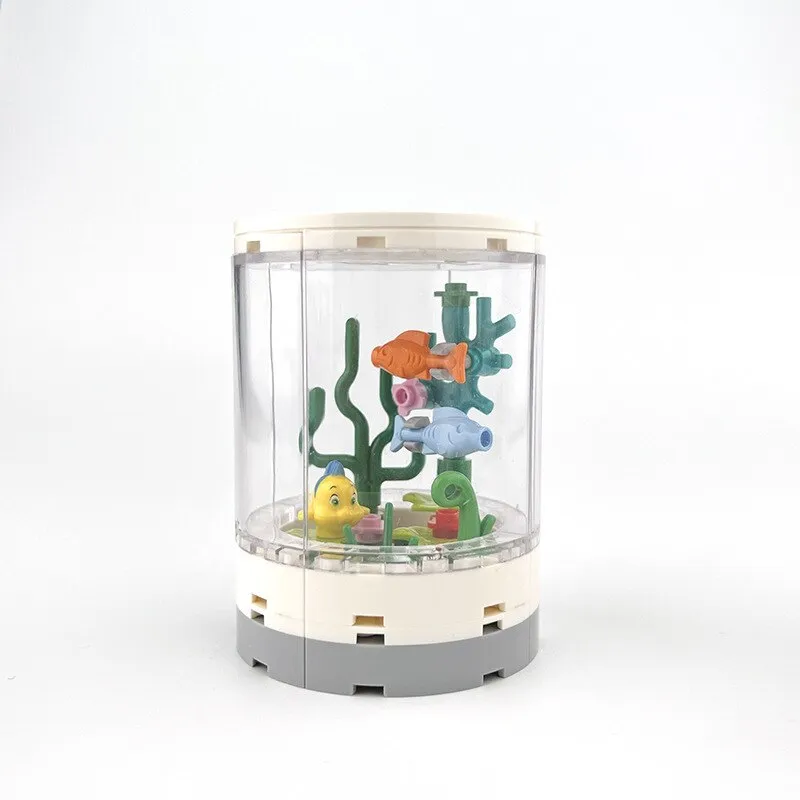 Small Particle Building Block Fish Tropical Animals Tank Compatible MOC DIY Mininatures Model Creative Gift Bricks Kid Toys