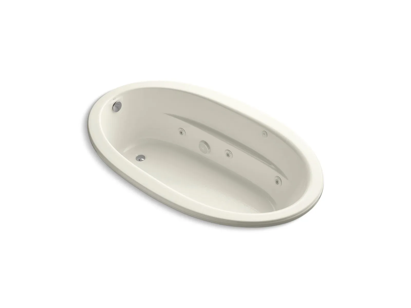 Sunward 72" Acrylic Drop-In Bathtub in Biscuit
