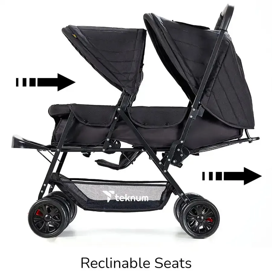 Teknum Double Baby Stroller - Black