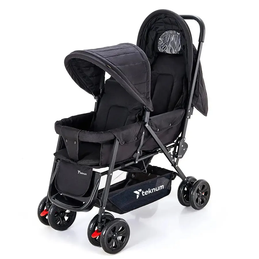 Teknum Double Baby Stroller - Black