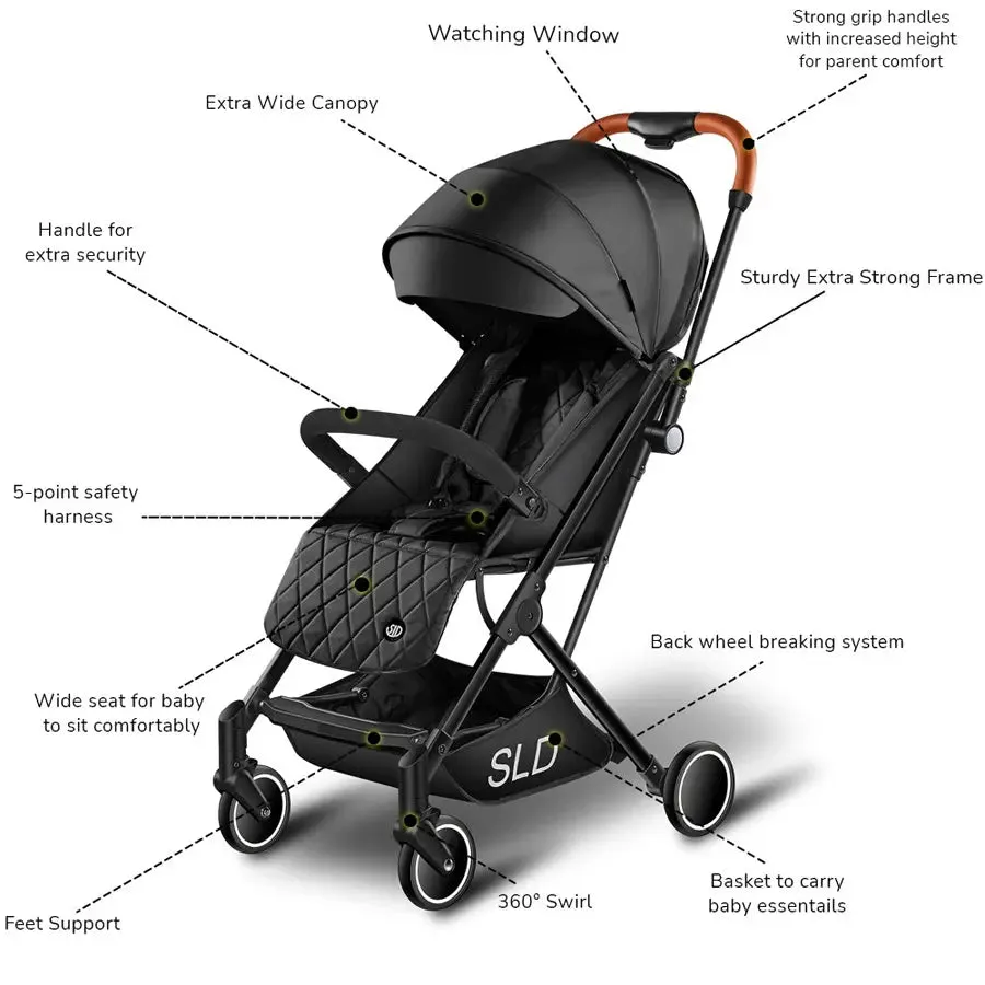 Teknum Travel Lite Stroller - SLD (Black)