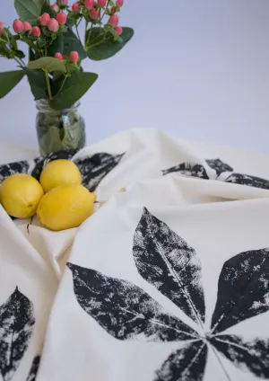 Unbleached 100% Cotton Creeper Leaf Tea Towel in Natural
