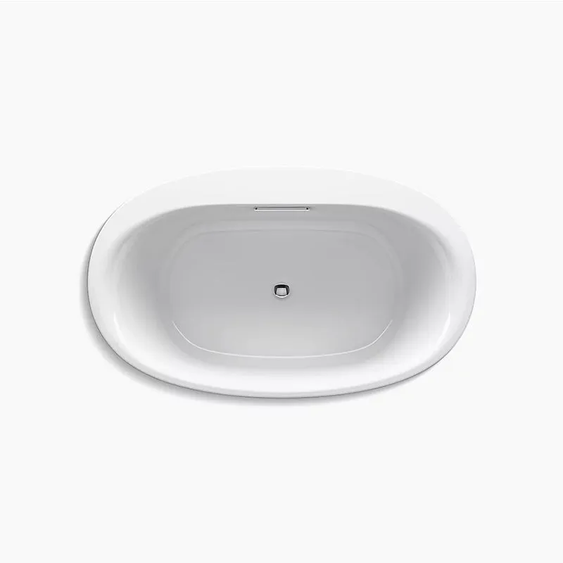 Underscore Oval 59.69" x 35.75" x 21" Drop-In Bathtub in White