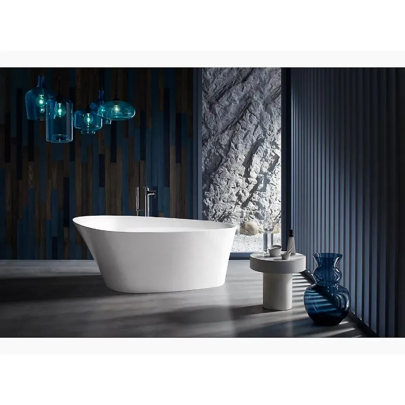 Veil 65.38" x 36.75" x 23.56" Freestanding Bathtub in White