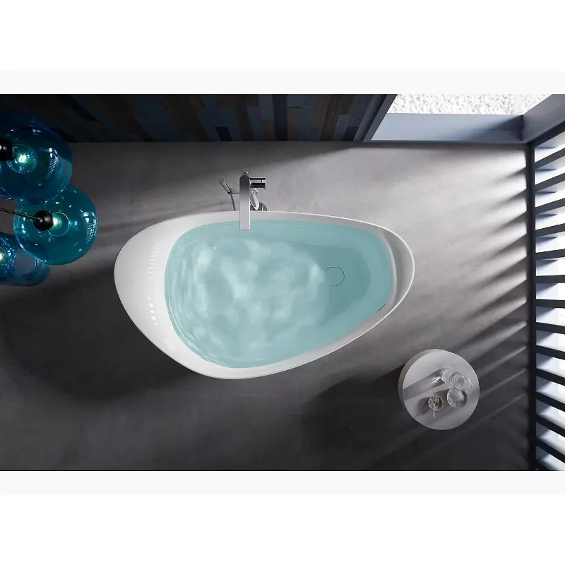 Veil 65.38" x 36.75" x 23.56" Freestanding Bathtub in White