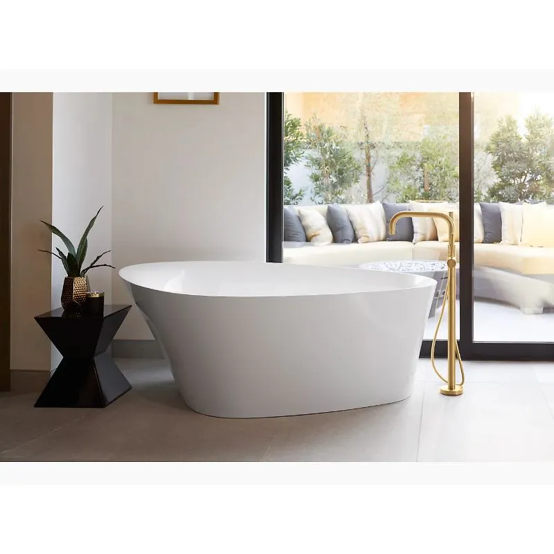 Veil 65.38" x 36.75" x 23.56" Freestanding Bathtub in White