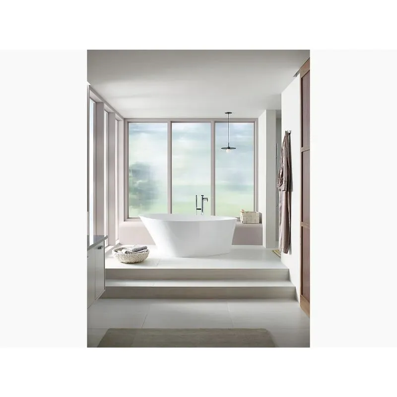 Veil 65.38" x 36.75" x 23.56" Freestanding Bathtub in White