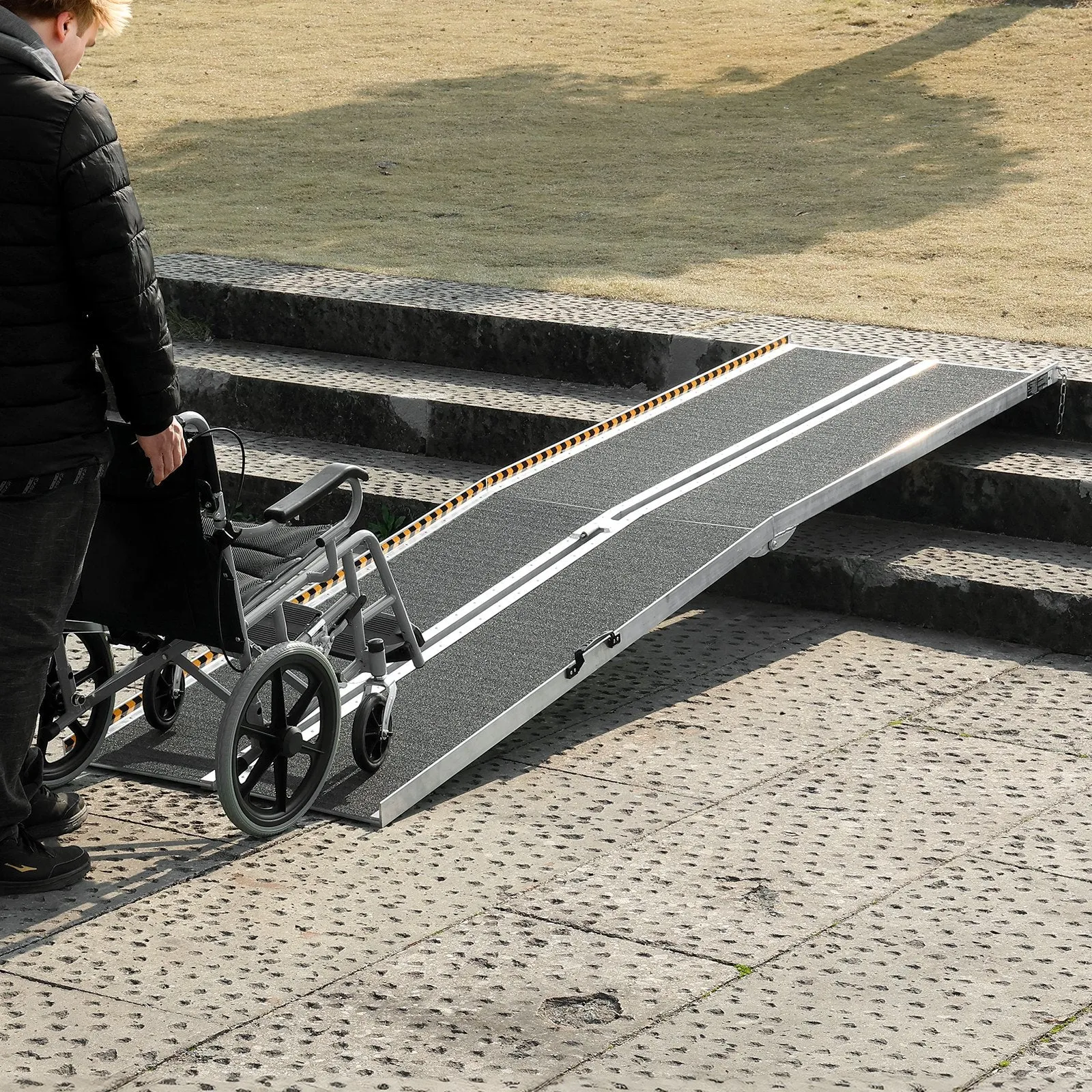 Vevor Portable Wheelchair Ramp 10' 800 Lbs Folding Non-Slip Aluminum New